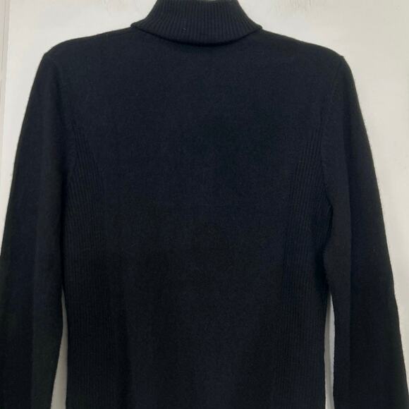 Jones New York Collection Black 100% Cashmere Turtleneck Sweater Lrg Minimalist - Picture 7 of 11